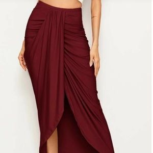 High Waist Draped Skirt